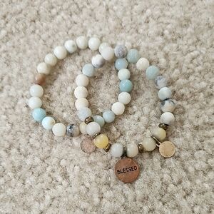 Beaded Bracelet Set with Charms